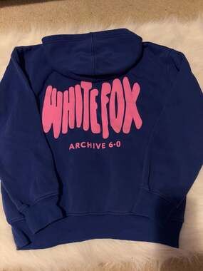 White Fox Boutique Archive 6.0 Oversized Hoodie in Malibu Navy Blue/Pink
